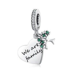 925 Sterling Silver Family Tree Dangle Charm